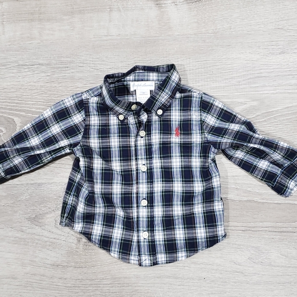 Ralph Lauren Plaid Button Down- 3month - Picture 1 of 2